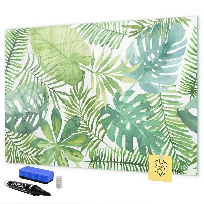 Decoratief glazen wandbord beschrijfbaar en magnetisch Groen bord voor foto's en notities