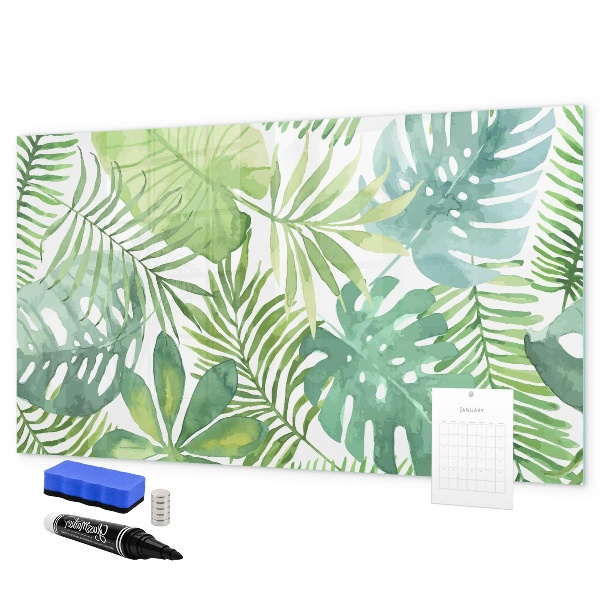 Decoratief glazen wandbord beschrijfbaar en magnetisch Groen bord voor foto's en notities
