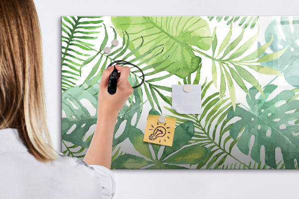 Decoratief glazen wandbord beschrijfbaar en magnetisch Groen bord voor foto's en notities