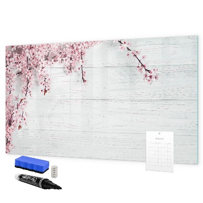 Decoratief glazen wandbord beschrijfbaar en magnetisch Een creatieve ruimte voor het presenteren van foto's