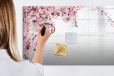 Decoratief glazen wandbord beschrijfbaar en magnetisch Een creatieve ruimte voor het presenteren van foto's