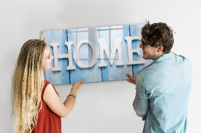 Memobord van glas met print inclusief neodymium magneten Wanddecoratie met een huiselijk thema