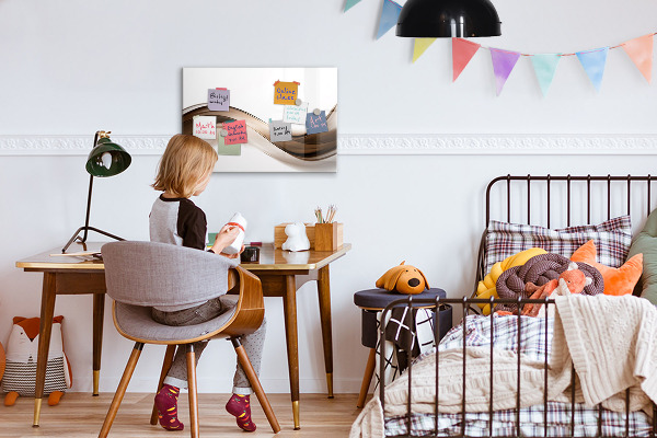 Decoratief glazen wandbord beschrijfbaar en magnetisch Modern fotodisplaybord