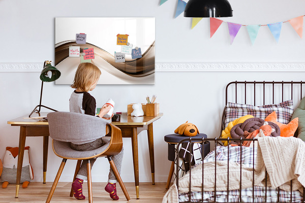 Decoratief glazen wandbord beschrijfbaar en magnetisch Modern fotodisplaybord