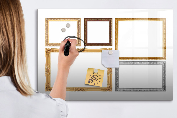 Memobord van glas met print inclusief neodymium magneten Een creatieve plek voor foto's en notities