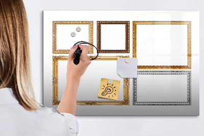 Memobord van glas met print inclusief neodymium magneten Een creatieve plek voor foto's en notities