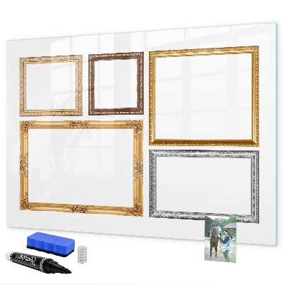 Memobord van glas met print inclusief neodymium magneten Een creatieve plek voor foto's en notities