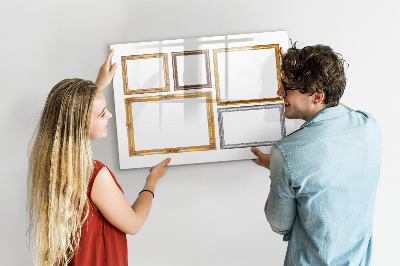 Memobord van glas met print inclusief neodymium magneten Een creatieve plek voor foto's en notities