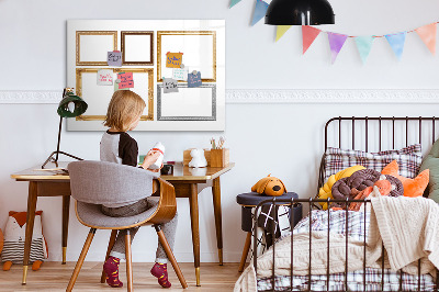 Memobord van glas met print inclusief neodymium magneten Een creatieve plek voor foto's en notities