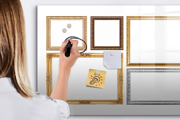 Memobord van glas met print inclusief neodymium magneten Een creatieve plek voor foto's en notities