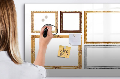 Memobord van glas met print inclusief neodymium magneten Een creatieve plek voor foto's en notities
