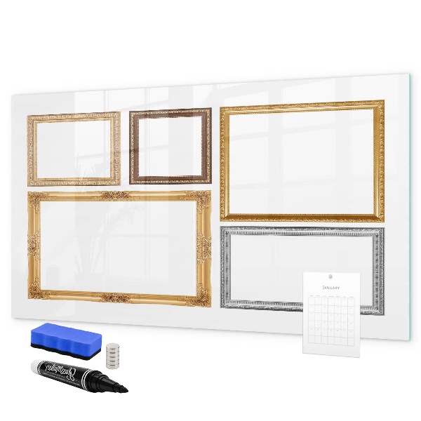 Memobord van glas met print inclusief neodymium magneten Een creatieve plek voor foto's en notities