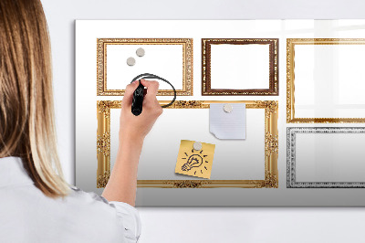 Memobord van glas met print inclusief neodymium magneten Een creatieve plek voor foto's en notities