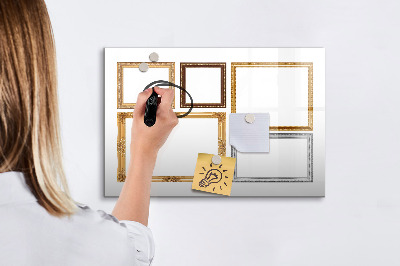 Memobord van glas met print inclusief neodymium magneten Een creatieve plek voor foto's en notities