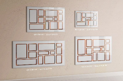 Decoratief glazen wandbord beschrijfbaar en magnetisch Een creatieve ruimte voor herinneringen en foto's