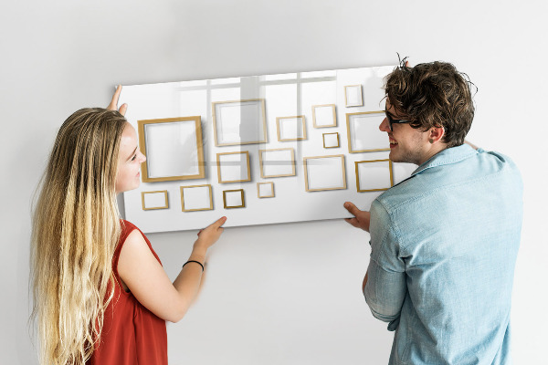 Memobord van glas met print inclusief neodymium magneten Een creatieve ruimte voor foto's en notities