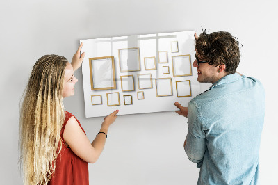 Memobord van glas met print inclusief neodymium magneten Een creatieve ruimte voor foto's en notities