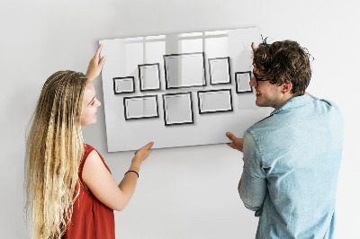 Decoratief glazen wandbord beschrijfbaar en magnetisch Modern prikbord voor foto's en notities