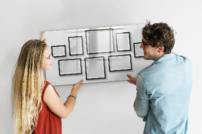 Decoratief glazen wandbord beschrijfbaar en magnetisch Modern prikbord voor foto's en notities
