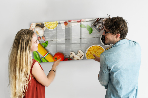 Memobord van glas met print inclusief neodymium magneten Keukenherinneringen met je favoriete smaken