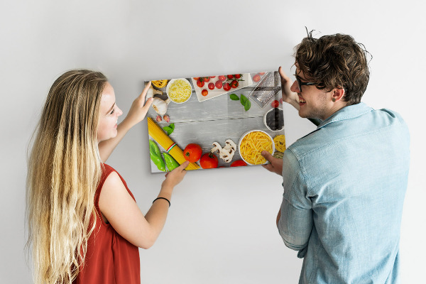 Memobord van glas met print inclusief neodymium magneten Keukenherinneringen met je favoriete smaken