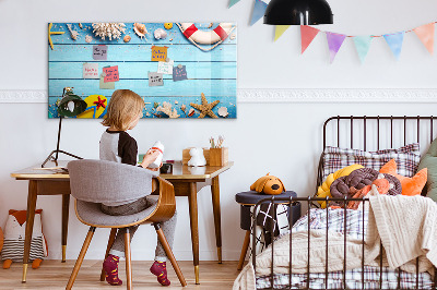Memobord van glas met print inclusief neodymium magneten Zomerherinneringen aan zee