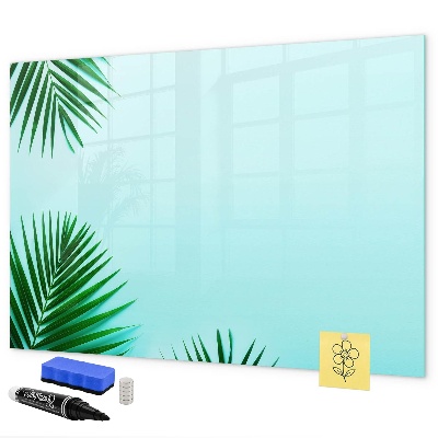 Decoratief glazen wandbord beschrijfbaar en magnetisch Groene poster voor foto's en notities
