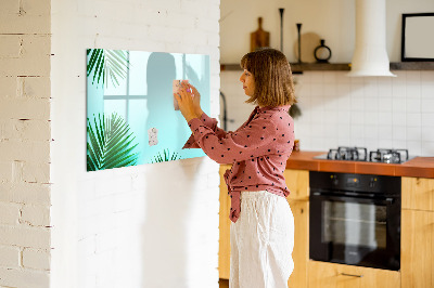 Decoratief glazen wandbord beschrijfbaar en magnetisch Groene poster voor foto's en notities