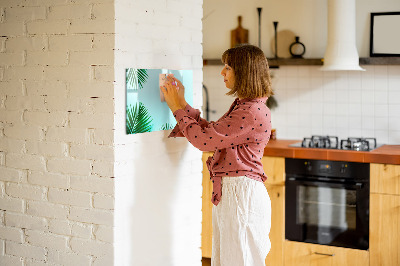 Decoratief glazen wandbord beschrijfbaar en magnetisch Groene poster voor foto's en notities