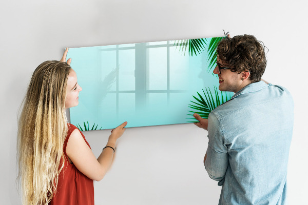 Memobord van glas met print inclusief neodymium magneten Een gezellige plek voor het creëren van herinneringen.