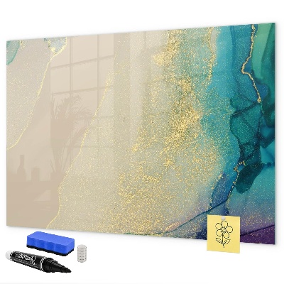Memobord van glas met print inclusief neodymium magneten Een stijlvol bord voor notities en foto's