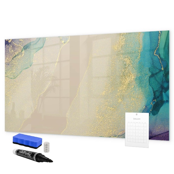 Memobord van glas met print inclusief neodymium magneten Een stijlvol bord voor notities en foto's