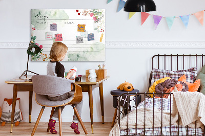 Memobord van glas met print inclusief neodymium magneten Een recept voor herinneringen en inspiratie.