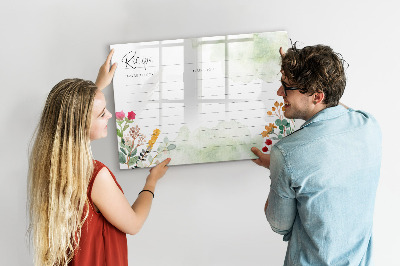 Decoratief glazen wandbord beschrijfbaar en magnetisch Een creatief prikbord voor recepten en herinneringen.