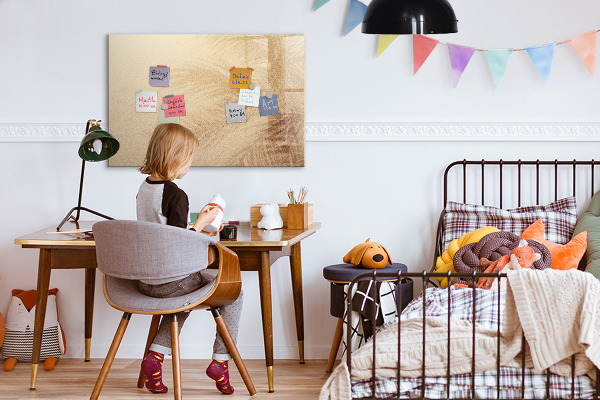 Decoratief glazen wandbord beschrijfbaar en magnetisch Notitiebord met accessoires