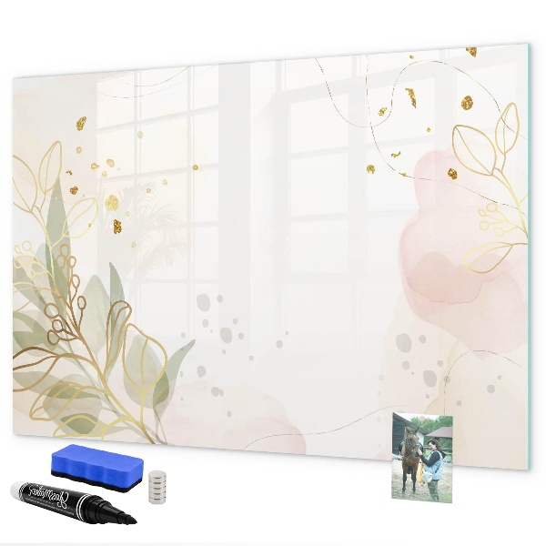 Memobord van glas met print inclusief neodymium magneten Een stijlvol bord voor het presenteren van foto's