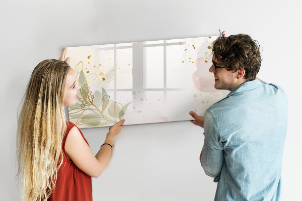 Memobord van glas met print inclusief neodymium magneten Een stijlvol bord voor het presenteren van foto's