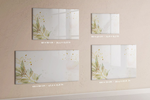 Memobord van glas met print inclusief neodymium magneten Een stijlvol bord voor het presenteren van foto's