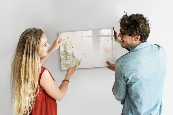 Memobord van glas met print inclusief neodymium magneten Een stijlvol bord voor het presenteren van foto's