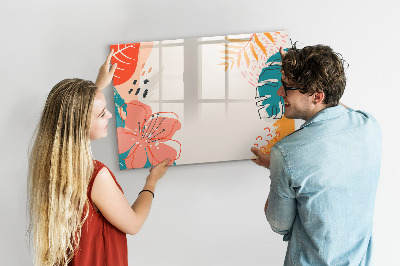 Decoratief glazen wandbord beschrijfbaar en magnetisch Prikbord voor creatieve herinneringen