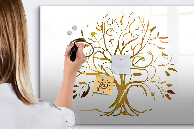 Memobord van glas met print inclusief neodymium magneten Herinneringsboom met foto's en notities