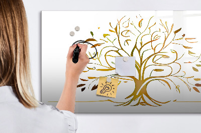 Memobord van glas met print inclusief neodymium magneten Herinneringsboom met foto's en notities