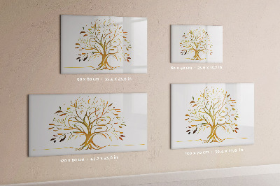 Memobord van glas met print inclusief neodymium magneten Herinneringsboom met foto's en notities