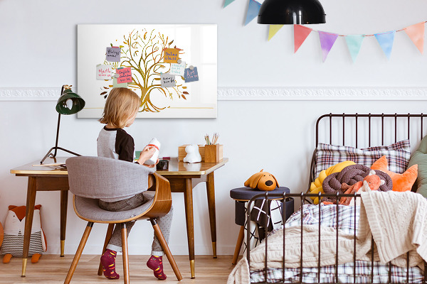 Memobord van glas met print inclusief neodymium magneten Herinneringsboom met foto's en notities