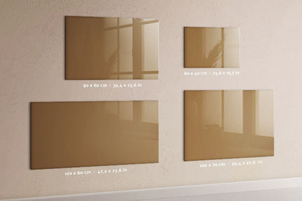 Decoratief glazen wandbord beschrijfbaar en magnetisch Notitie- en fotobord