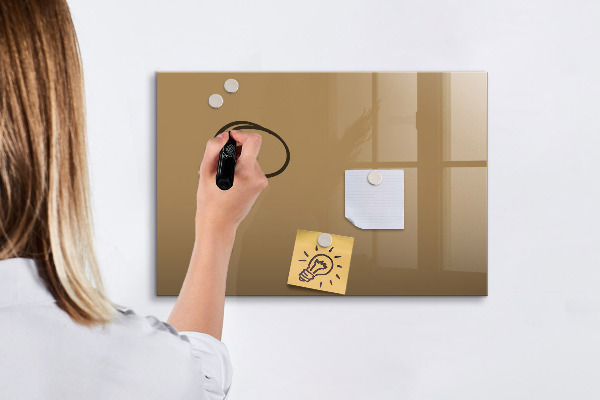 Decoratief glazen wandbord beschrijfbaar en magnetisch Notitie- en fotobord