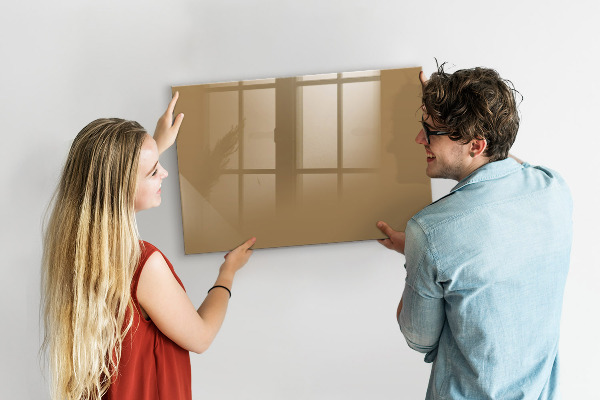 Decoratief glazen wandbord beschrijfbaar en magnetisch Notitie- en fotobord