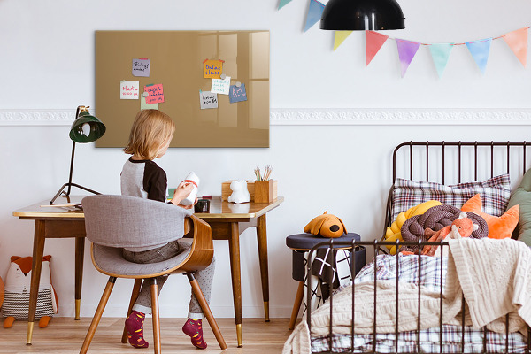 Decoratief glazen wandbord beschrijfbaar en magnetisch Notitie- en fotobord