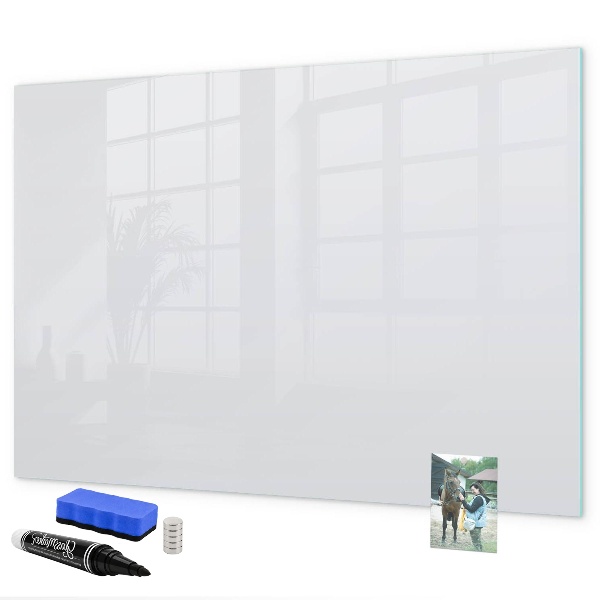 Memobord van glas met print inclusief neodymium magneten Een praktisch prikbord voor notities en foto's.
