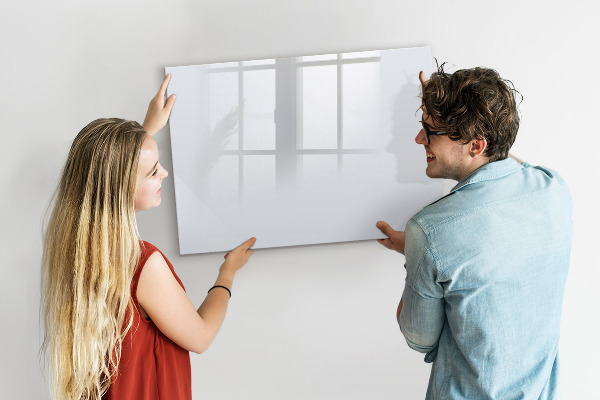 Memobord van glas met print inclusief neodymium magneten Een praktisch prikbord voor notities en foto's.